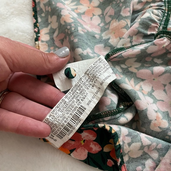 Zara viscose green floral midi dress - Picture 6 of 7